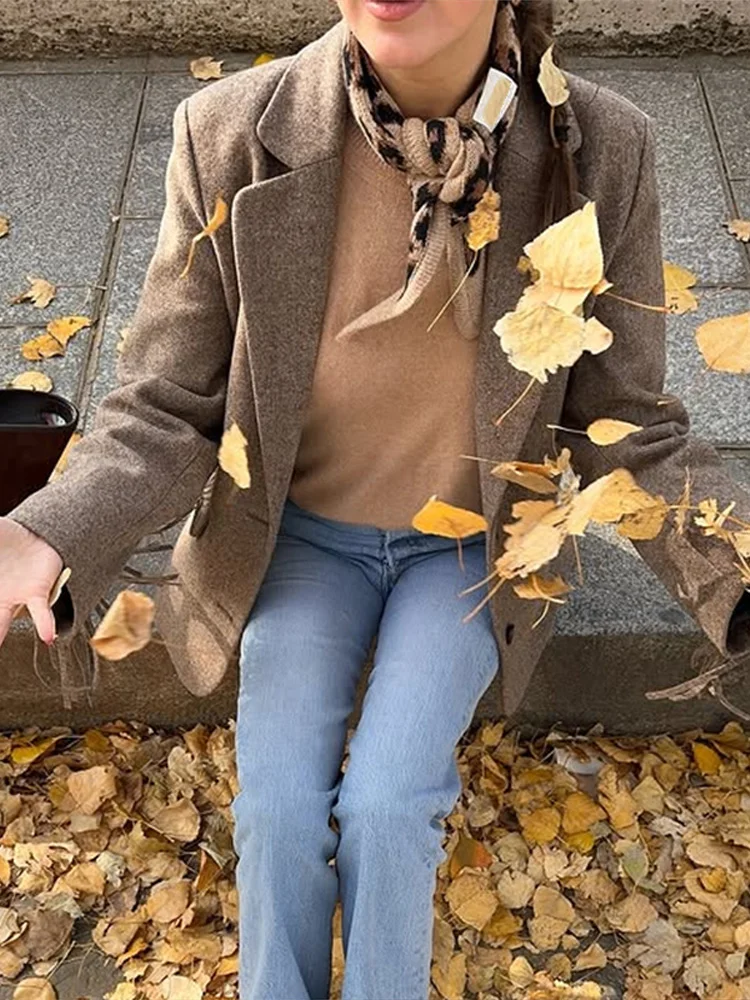 Fashion Tassel Blazer Coat Women's Turn-down Collar Full Sleeve Single Breasted Jacket 2026 Spring New Lady High Street Outwear - Image 2