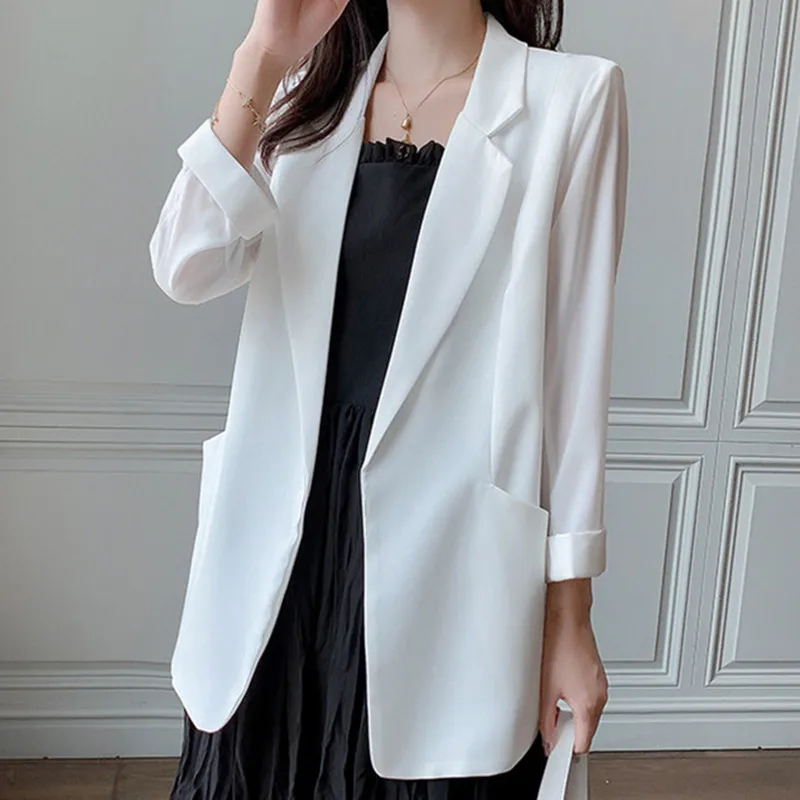 New in Summer Small Suit Women's White Suit Top Thin Temperament Casual Jacket Coat Jacket Women Blazer Women Women Clothing