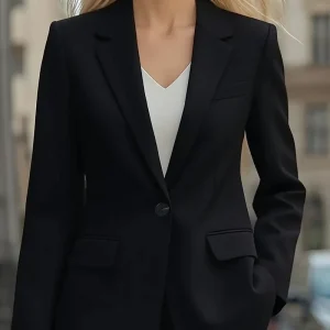 Autumn long-sleeved solid colour cardigan one-button small suit jacket for women